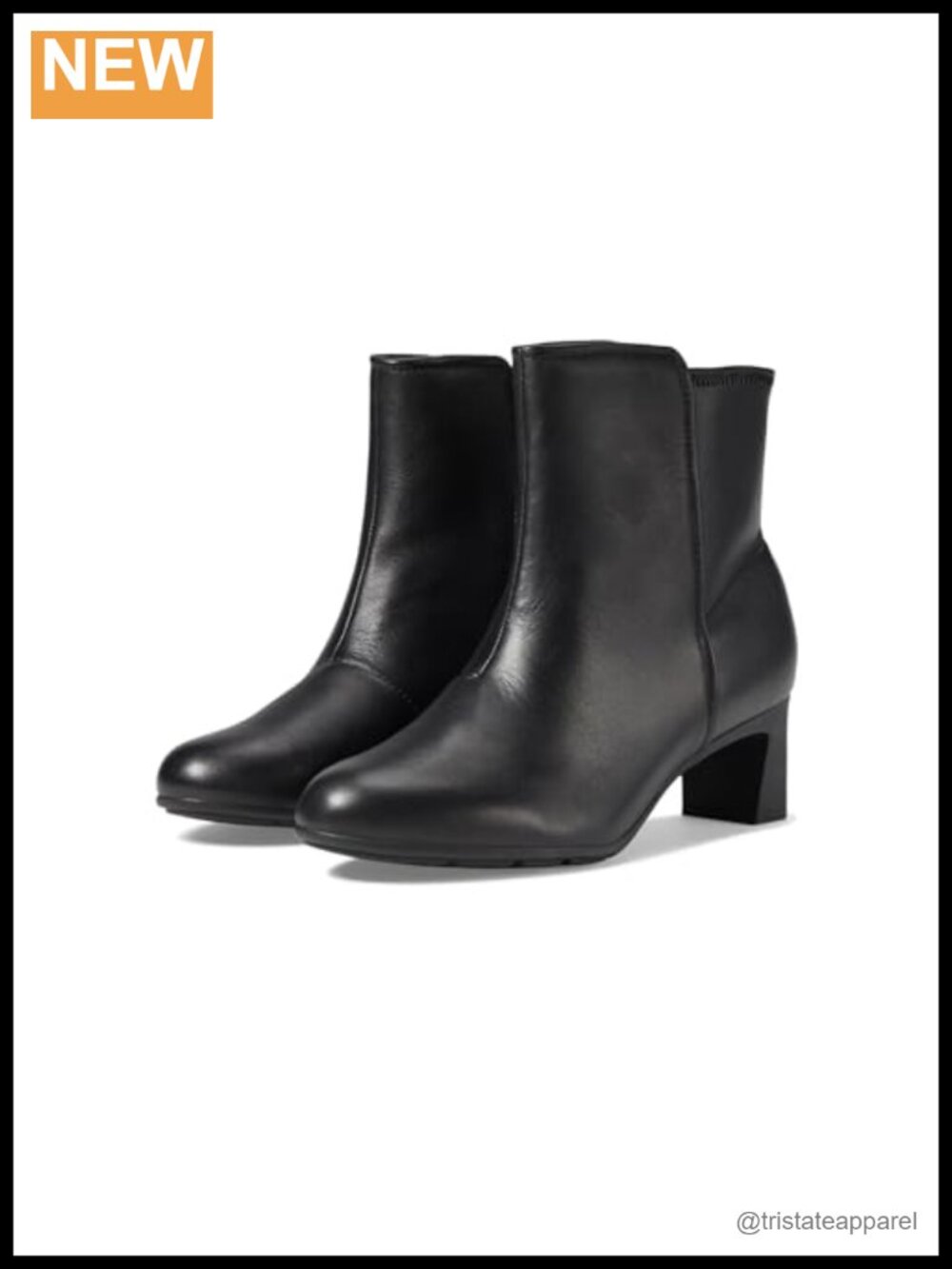 Clarks Women's Neiley Jane Mid-Calf Boots Leather Zip Flare Heel